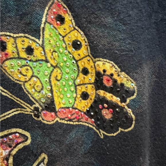 Ed Hardy Y2K 2000s Rhinestone Black Graphic Tee Size Small - Picture 6 of 7